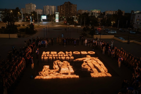 В ночь с 21 на 22 июня Волонтёры Победы зажгли огненную картину войны в Иваново